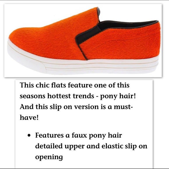ORANGE PONY HAIR SLIP ON LOAFER - Picture 4 of 5